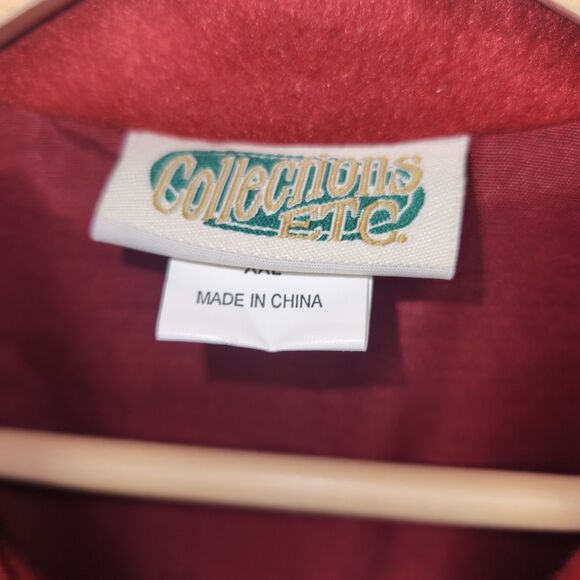 Winter Red Fleece Vest with Embroidered Snowmen Snowflakes Holiday Size XXL - Picture 4 of 10